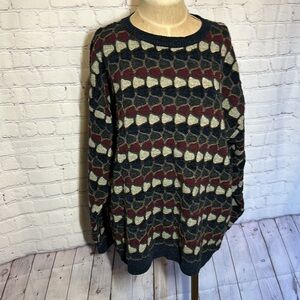Vintage Grandpacore 90s Protege Pattern Sweater Size large